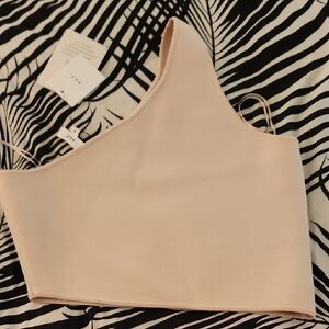 A.L.C One-Shoulder Crop Tank Top.